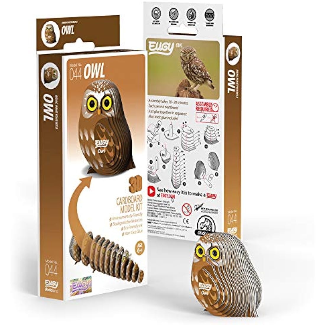 EUGY Eco-Friendly 3D Paper Puzzle (Owl)