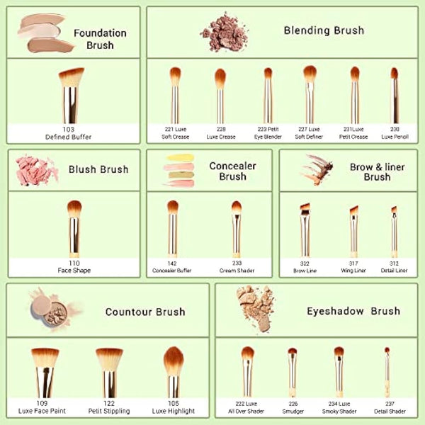 Jessup Brand 20pcs Beauty Bamboo Professional Makeup Brushes Set Make up Brush Tools kit Foundation Powder Brushes Eye Shader T145