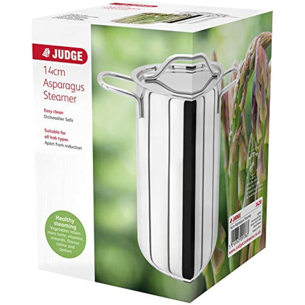 Judge Vegetable Steamer Cooking Pot, 14cm, Stainless Steel Food Steamer with Steamer Pan & Lid, Dishwasher Safe Cookware