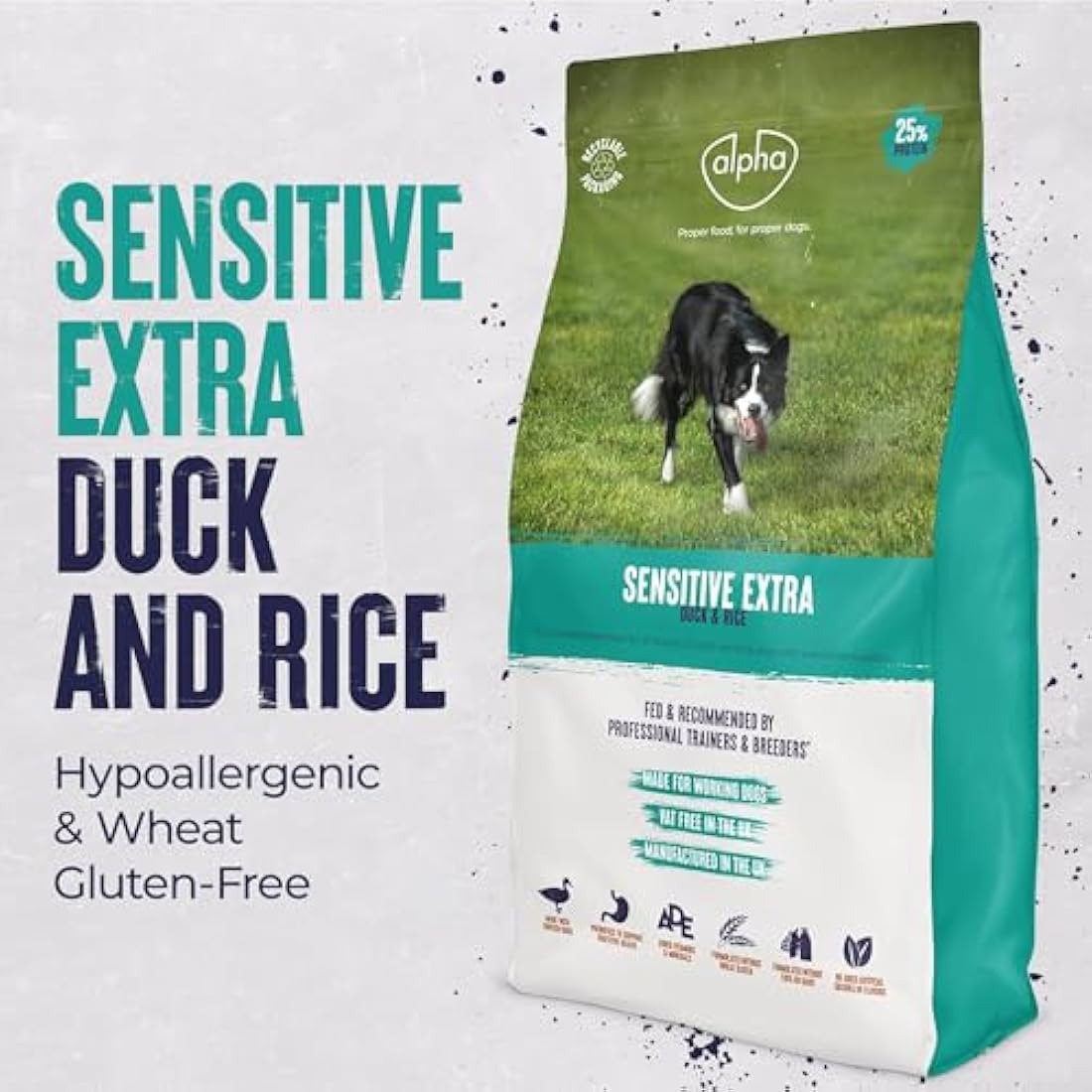 Alpha Sensitive Extra Complete Dry Dog Food Duck and Rice, 15 kg