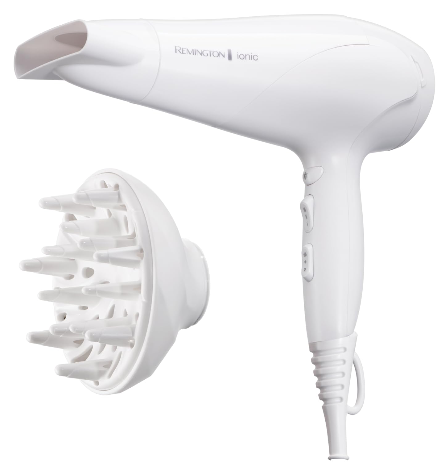Remington Hair Dryer Ionic (Powerful, Fast Professional Styling, Diffuser, Concentrator, Ionic Conditioning for Frizz Free Hair, 3 Heat / 2 Speed Settings, Cool Shot, 2200W, Purple) D3190