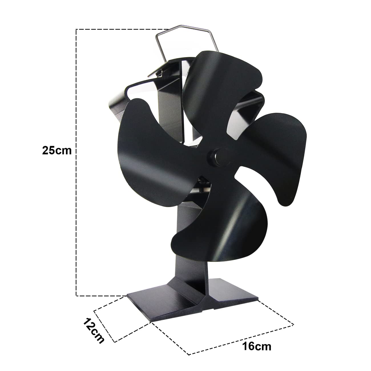 Tomersun 4 Blades Stove Fan Heat Powered Wood/Log Burner Fan Eco Friendly Heat Circulation for Wood/Log Burner/Fireplace