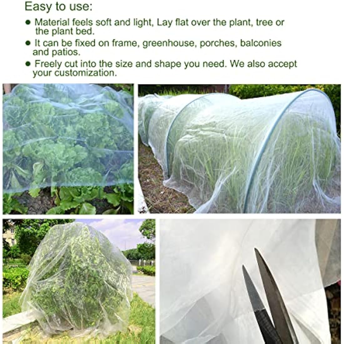 6M x 7.6M Mosquito Bug Insect Bird Fine Mesh Net Barrier Hunting Blind Garden Screen Netting for Protect Your Plant Fruits Flower