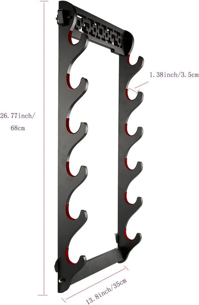 Dfdvye Katana Sword Holder - 6 Tier Samurai Sword Display Rack With Wall Mount for Wakizashi and Tanto