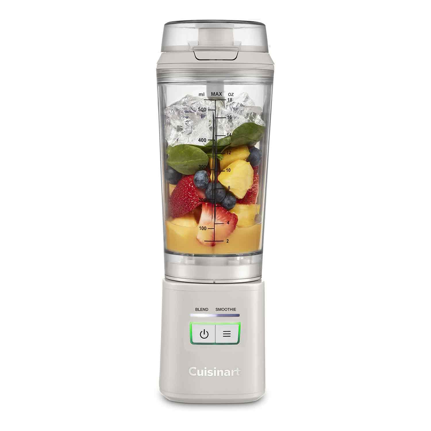 Cuisinart® Blast & Go Portable Blender | Cordless, USB-C rechargeable | BPA-free travel cup | 20,000 RPM motor | 2 presets: Blend & Smoothie | Smoothies, protein shakes, crush ice, frozen fruits, nuts