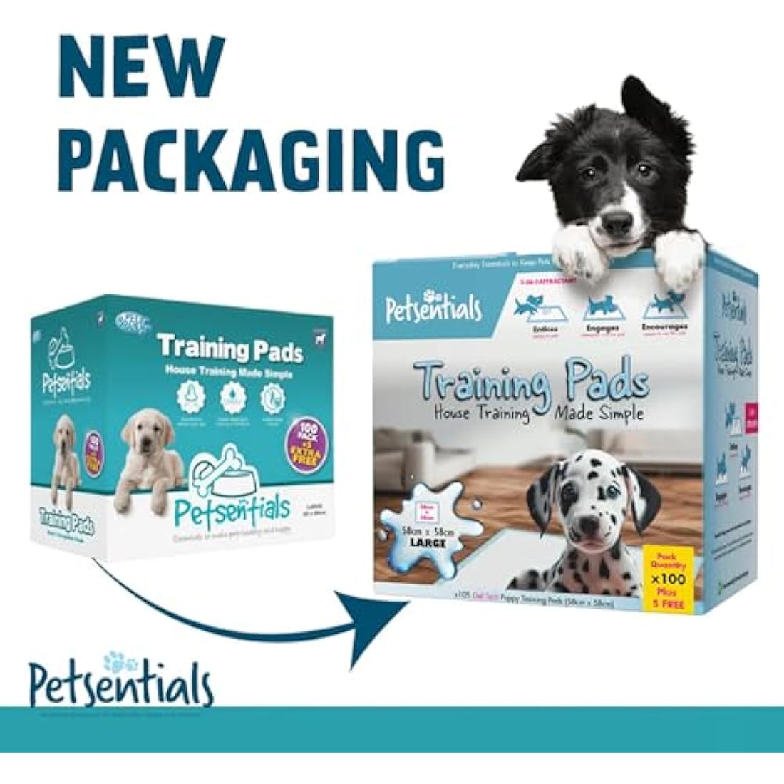 Petsentials Leakproof, Quick Dry, Dog/Puppy Disposable Training Pads Pack x105