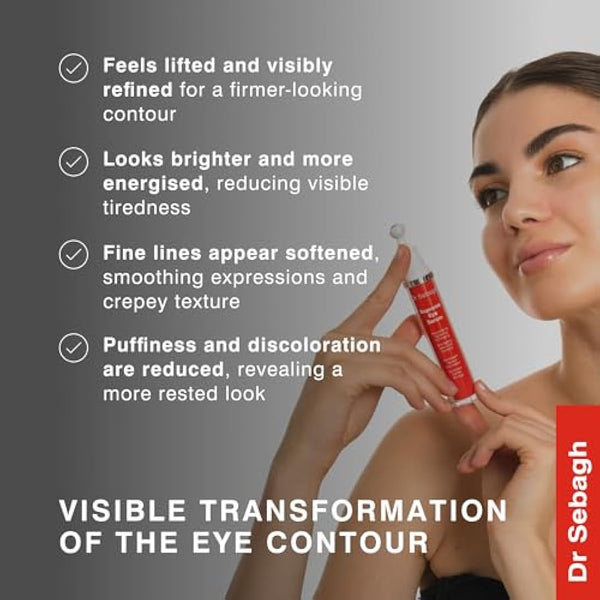 Dr Sebagh Supreme Eye Serum (15ml) - Advanced Roll-On Formula | Designed to Aid Smoother Younger & Firmer-Looking Skin | Helps Reduce Puffiness Circles Fine Lines & Wrinkles | Boosts Elasticity