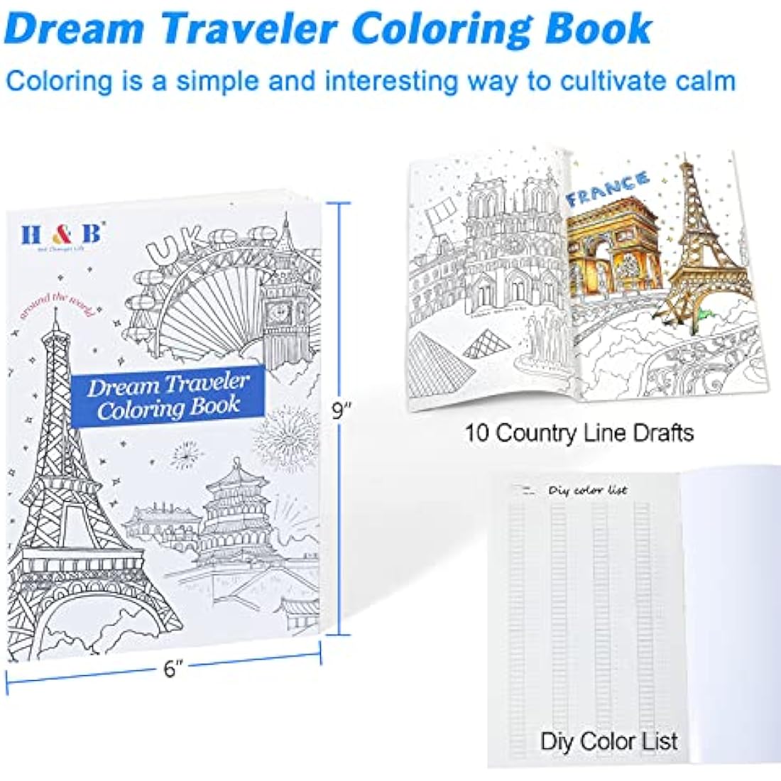 H & B Colouring Pencils 180Pcs Oil Based Coloured Pencils Drawing Set Professional Colouring Pencils Set with Colouring Book Art Sets for Adults Artists