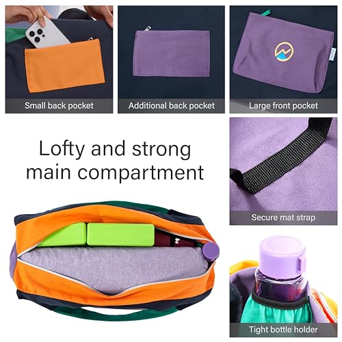 JoYnWell Yoga Mat Bag, Extra Large Yoga Bag for Pilates Mat Bag, Full Zip Yoga Mat Bags for Women and Men, Yoga Mat Carry Bag 12 Oz Canvas