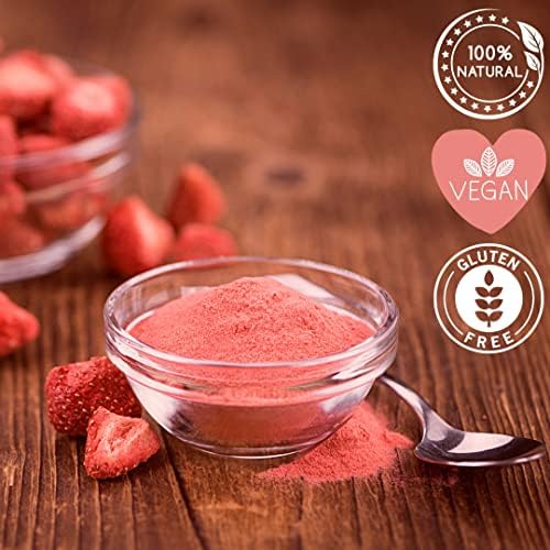 Freeze Dried Strawberry Powder | XL 500g Natural Raw Premium Freeze Dried Fruit Powder | No Added Sugar Perfect for Fruit Smoothies Food Colouring or Baking | Dehydrated Strawberries to Powder