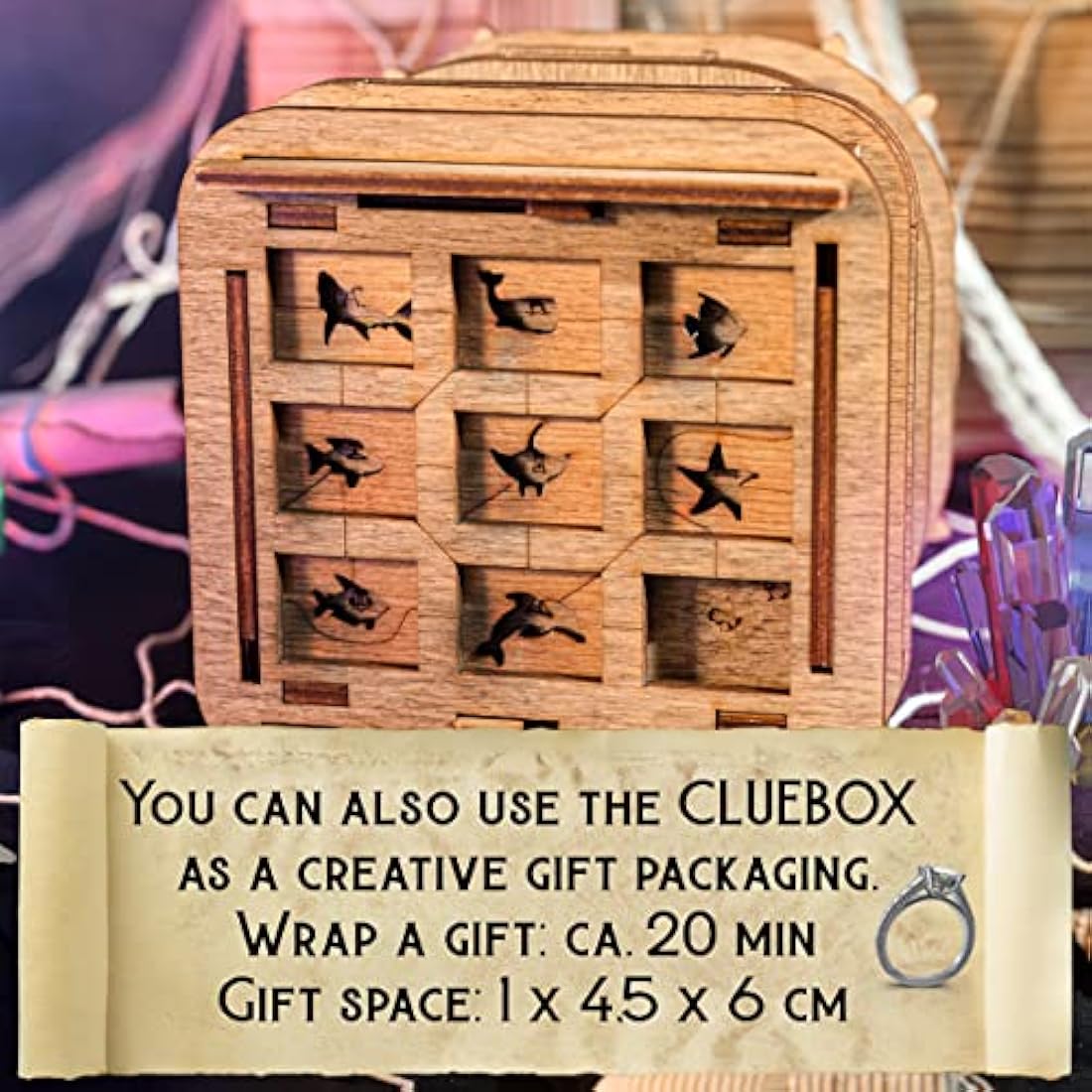 iDventure Cluebox - Davy Jones Locker - Escape Room Puzzle Box - 3D Wooden Puzzle for Adults - Brain Teaser - Birthday Gift for Men - Money Box