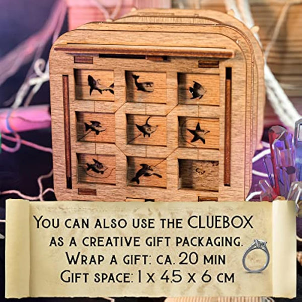 iDventure Cluebox - Davy Jones Locker - Escape Room Puzzle Box - 3D Wooden Puzzle for Adults - Brain Teaser - Birthday Gift for Men - Money Box