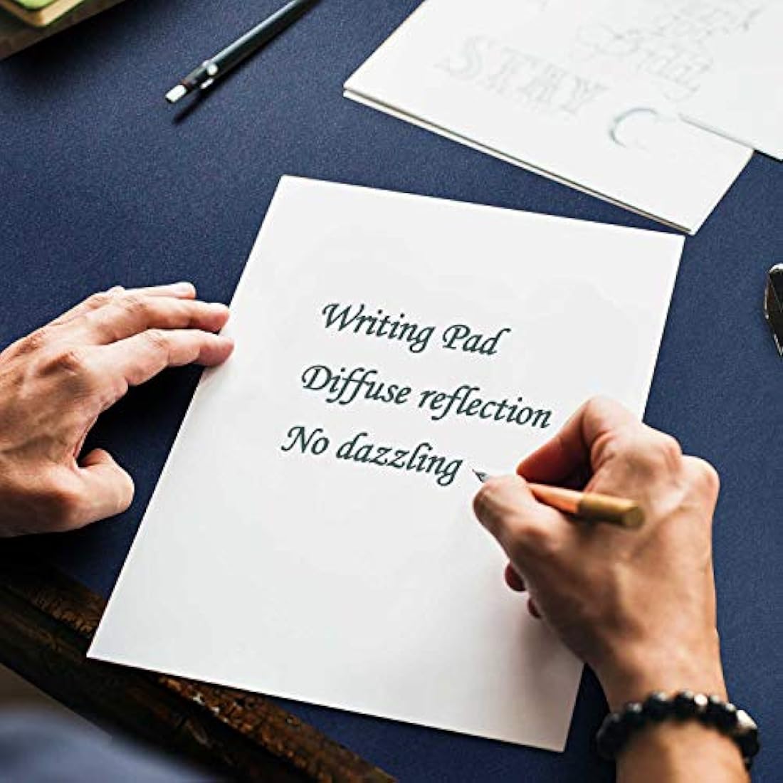 Desk Pad Large, DOBAOJIA Desk Mat, Laptop Mat, Writing Pad, Desk Blotter, Extended Mouse Mat, Large Mouse Pad for Office/Home, PU Leather Waterproof +Suede Non-Slip 27.5" X 13.8" (Dark Blue)