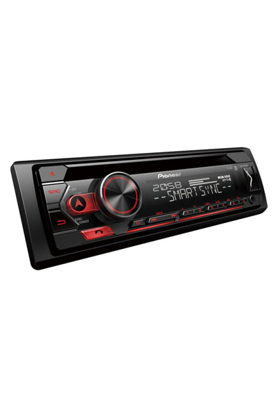 Pioneer DEH-S320BT 1-DIN CD Tuner with Bluetooth, USB, Spotify, Pioneer Smart Sync App and compatible with Android devices.