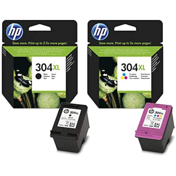 HP 304XL High Capacity Black (N9K08AE) & 304XL High Capacity Colour (N9K07AE) Ink Cartridge Multipack