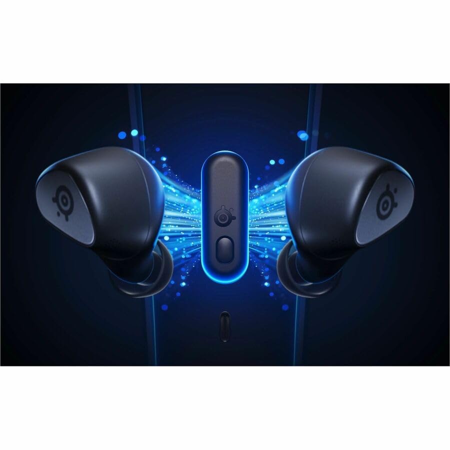 SteelSeries Arctis GameBuds for PS5 - Wireless Gaming Earbuds - 2.4GHz + BT 5.3 - ANC/Transparency - IP55 Water Resistant - 40H Battery - Wireless Charging - PS5, PC, Switch 2, Mobile - White