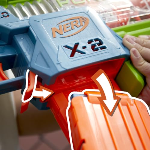 Nerf Elite 2.0 Double Punch Motorised Dart Blaster Toy For Kids | Rapid Alternating Barrels | with 50 Elite Foam Darts | Double Clip Blasting | Outdoor Games Gift Idea for 8+ Year Old Boys and Girls
