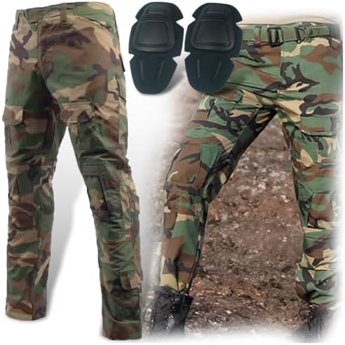 H Welt EU Mens Military Pants with Knee Pads for Strategy Game Airsoft Paintball Shooting Combat