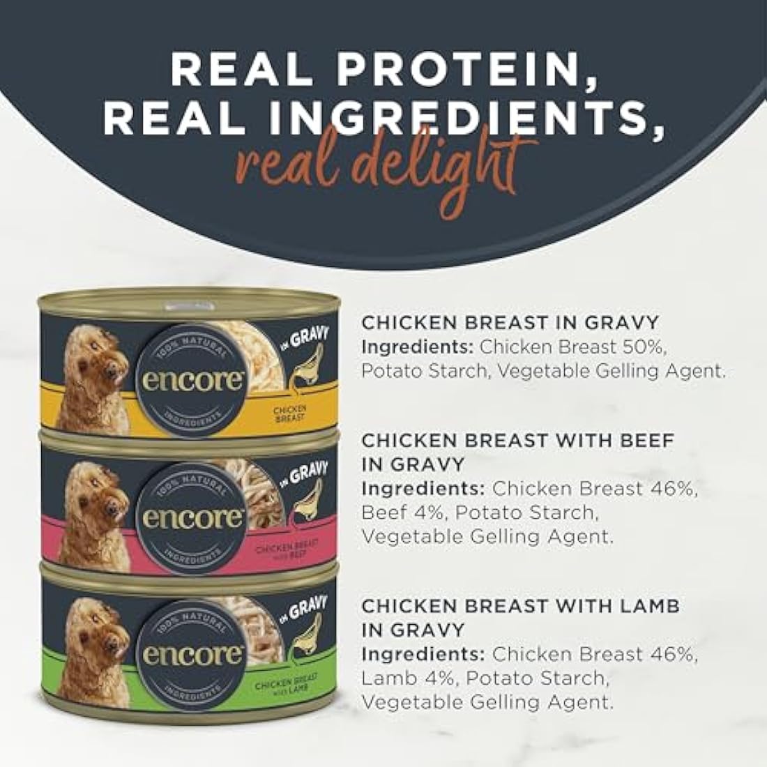 Encore 100% Natural Wet Dog Food, Multipack Meat Selection in Gravy 156 g Tin, Pack of 20