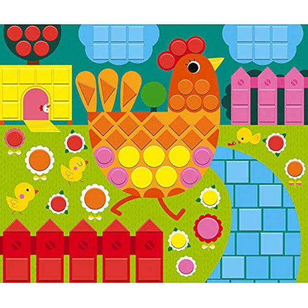 Janod - From 3 years old - Creative Kit - Animal Mosaics - Les Ateliers du Calme - Creative Leisure - Dexterity and Concentration - J07899