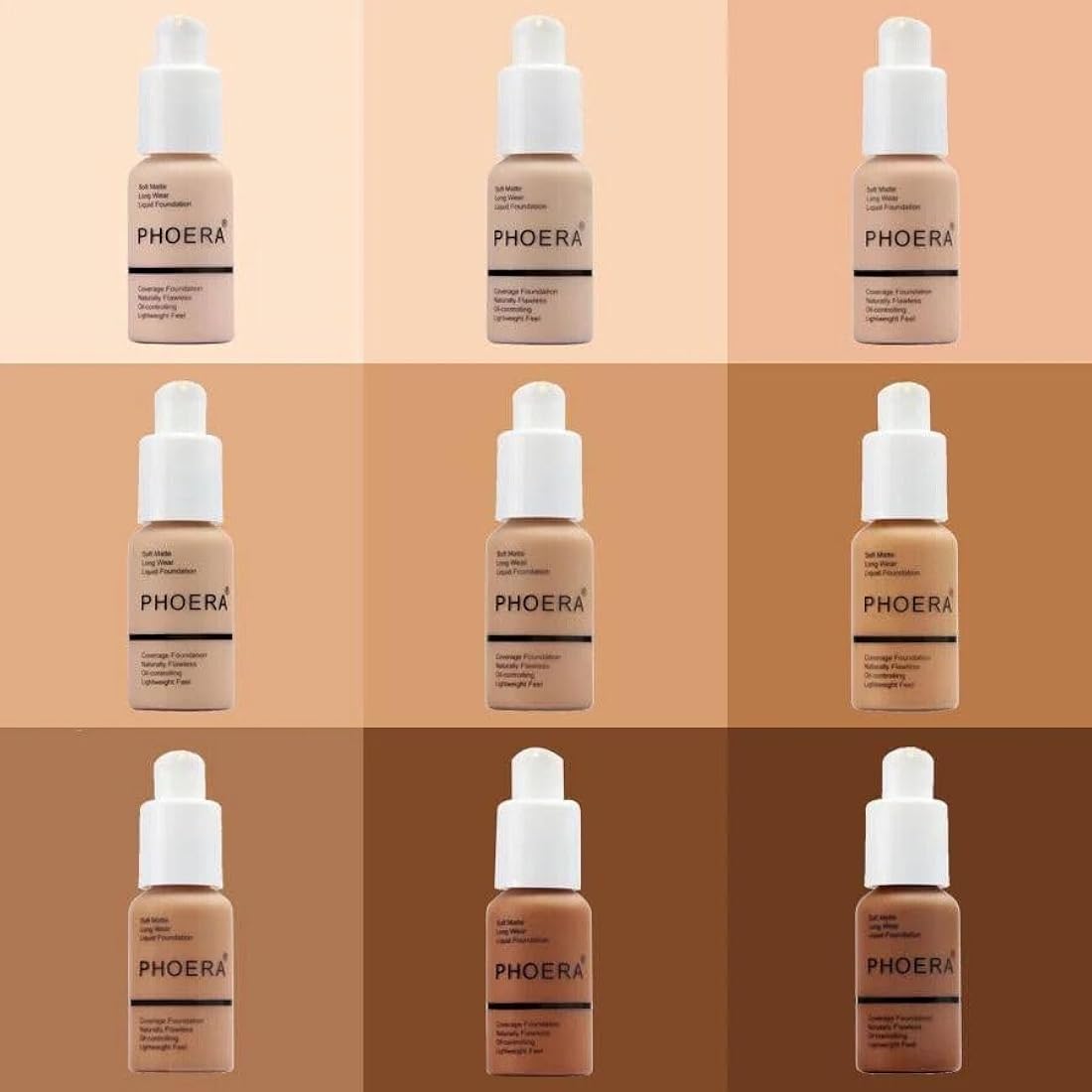 Aquapurity Phoera® Full Coverage Foundation Soft Matte Oil Control Concealer 30ml Flawless Cream Smooth Long Lasting (104 BUFF BEIGE)