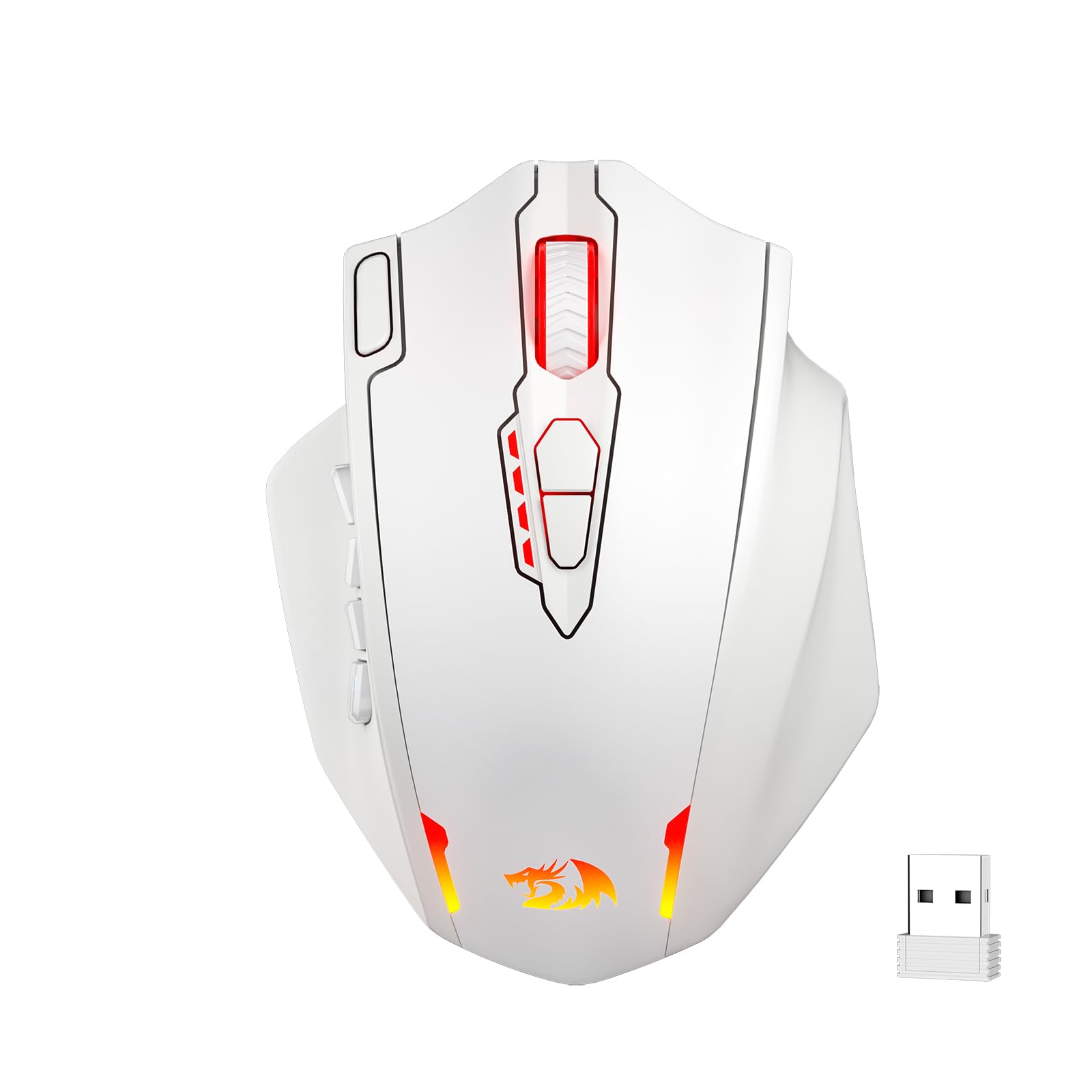 Redragon M908 Impact RGB LED MMO Mouse with Side Buttons Optical Wired Gaming Mouse with 12,400DPI, High Precision, 20 Programmable Mouse Buttons