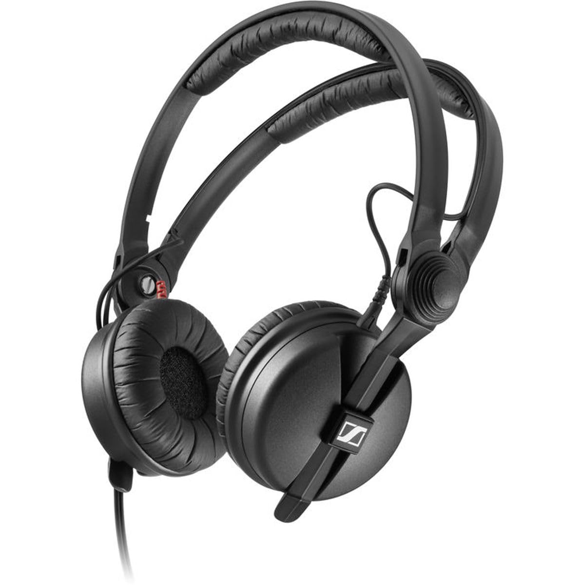 Sennheiser HD 25 LIGHT Lightweight On-Ear DJ & Monitoring Headphones | Robust Single Headband Design | 1.5M Dual-Sided Detachable Cable & 1/4" Jack Adaptor Included | Black (508664)