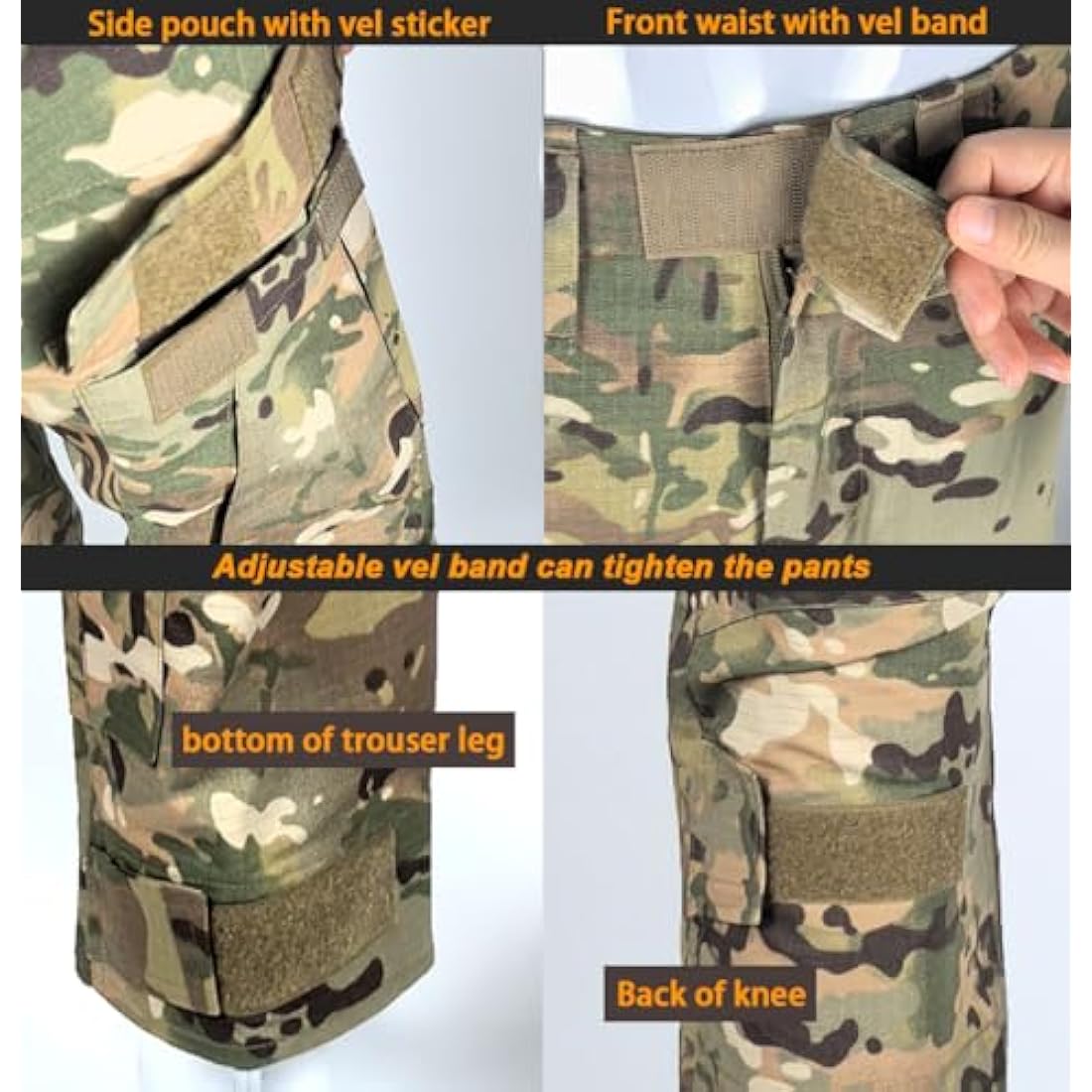 H Welt EU Mens Military Pants with Knee Pads for Strategy Game Airsoft Paintball Shooting Combat