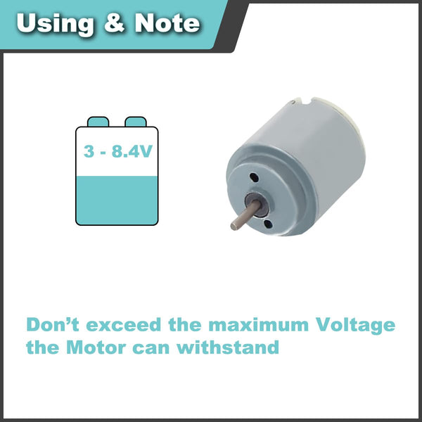 2 Pcs 545 Micro Motor DC 3.7-7.4 V 23500 RPM Long Shaft High Torque Gear RC Power Wheel Mini/Small Motor with Spring Wire, for RC Toy Car/Robot/Mini Fan/Electric Drill/UAV/DIY/Test