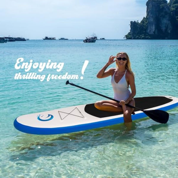FunWater SUP Inflatable Stand Up Paddle Board Ultra-Light with Inflatable Board,ISUP Accessories,Three Fins,Adjustable Paddle, Pump,Backpack, Leash.