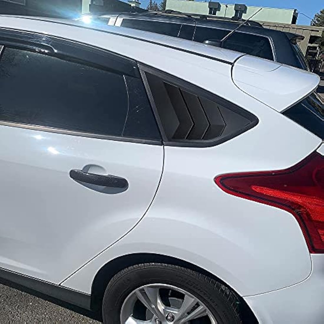 MARCHFA Rear Side Window Louvers Compatible for Focus ST RS MK3 Hatchback 2012-2018 Louver Accessories (Matte Black)