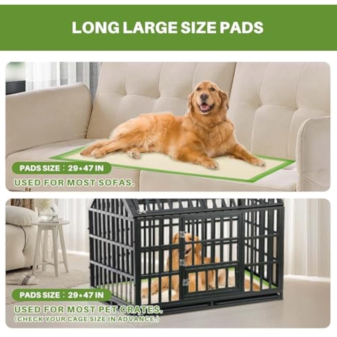 Gardner Pet Extra XLarge Puppy Pads 73x119cm, Super Absorbent Thicker Puppy Training Pads, 6 Layers of Leak-proof, Fast Drying, Suitable for Dogs, Cats, Rabbits (50 Pack)