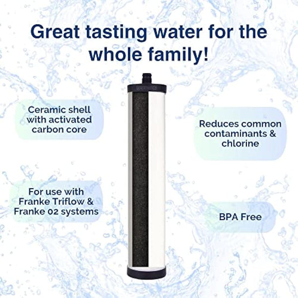 Doulton Ultracarb M15 |2 Pack| Drinking Water Ceramic Candle Filter | Reduces Contaminants | Improves Taste & Odour | Compatible with Franke 02, Triflow, Filterflow 1st & 2nd Gen Plastic Housing