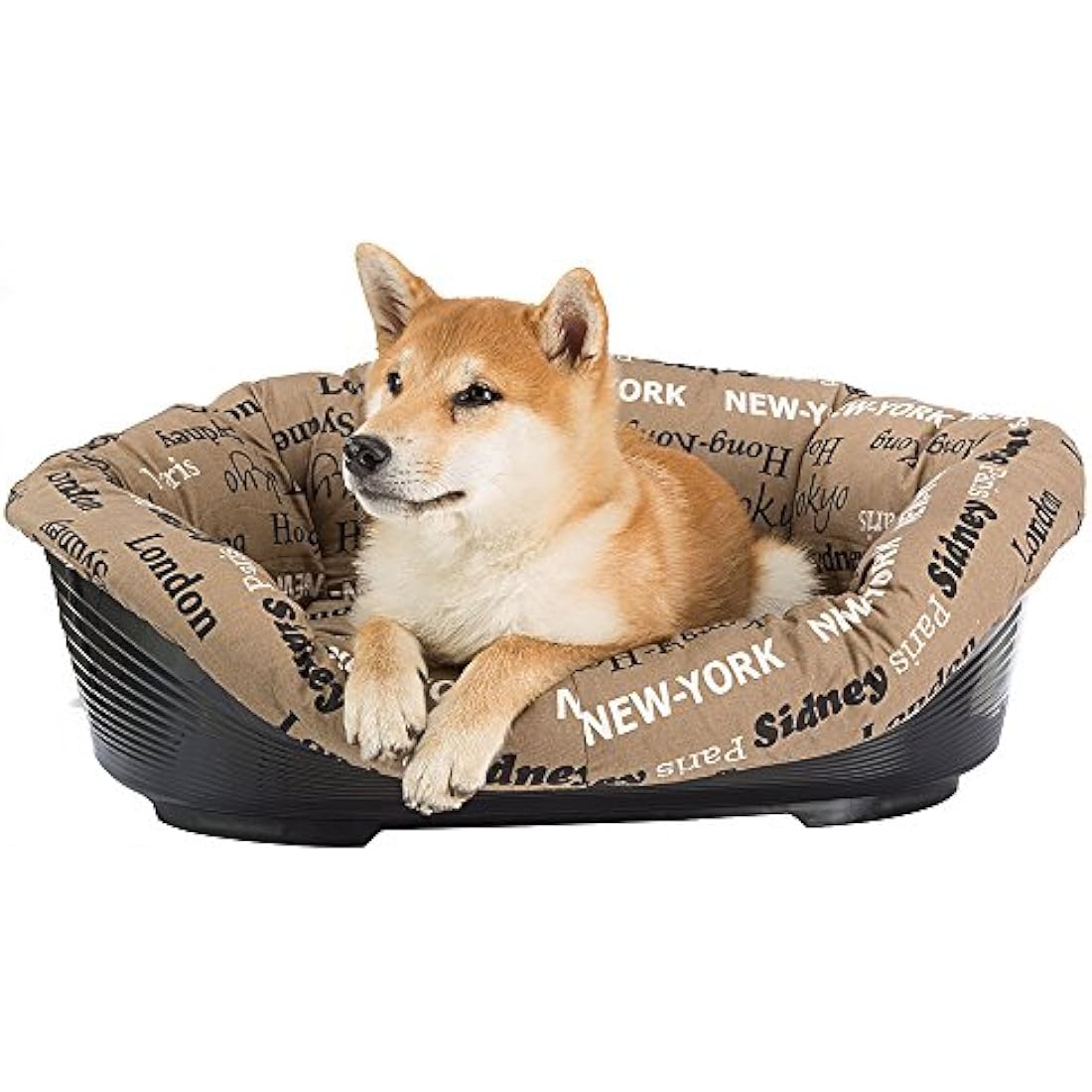 Ferplast Cushion for dog and cat bed SOFA' CUSHION 6 Padded spare cover for pet bed, Soft cotton washable, Adjustable with elastic cord, 73 x 55 x h 27 cm Brown