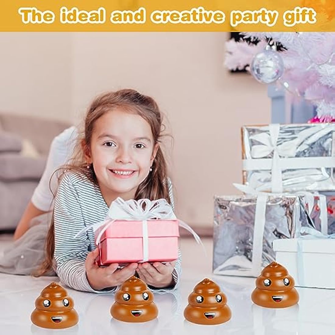 Ainiv Fake Poop Squeeze Stress Balls, 4pcs Stress Relief Ball, Sensory Stress Ball for Kids and Adults, Hand Exercise Stress Relief Balls, Squeeze Toys for Anxiety, Fidget, Tension, Manage Anger