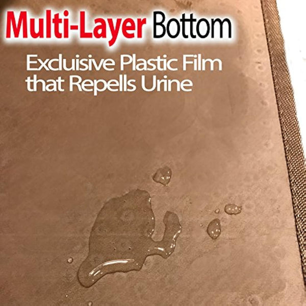 iPrimio 32" x 30" Cat Litter Mat: Large Litter Trapper Mat for Clean Homes, Litter Tray Mat for Housetraining Cats with Exclusive Urine/Waterproof Layer, Washable Silicone Cat Litter Tray Mat - Brown