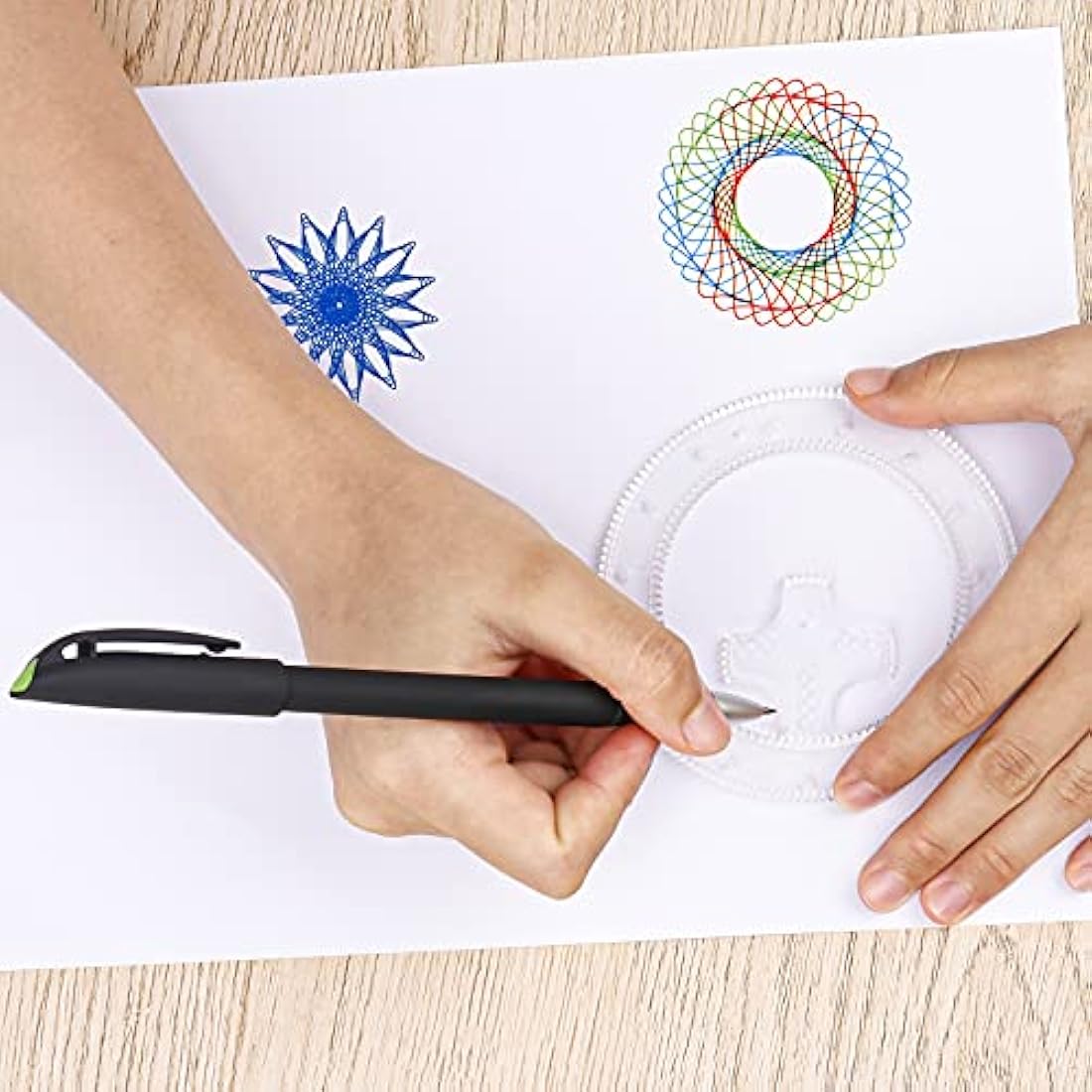 Gobesty Spirograph Deluxe Drawing Set with 28 Accessories, Geometric Ruler, Art Design Set for Kids and Adults
