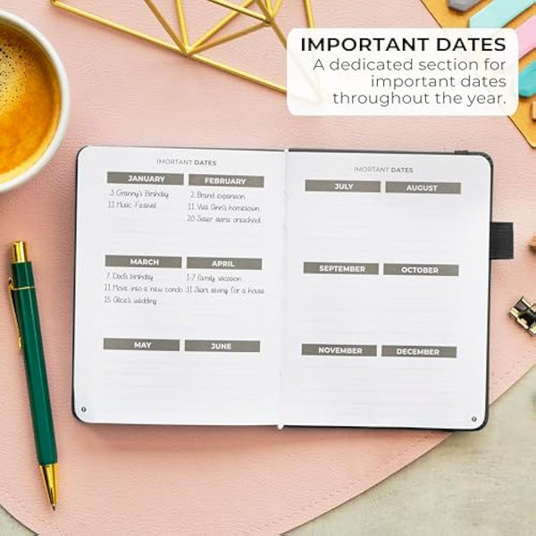 Clever Fox Address Book with alphabetic tabs - PU Leather Telephone and Address Book for Keeping Contacts Safe, Contact Organizer Journal, Small Size (10.5 x 14cm), Hardcover, Black