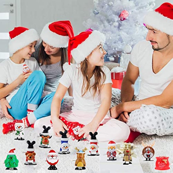 9Pack Christmas Wind Up Toy Funny Jumping Toys Xmas Gift Toys,Spring&Wind Up Small Toy for Kids Party Bag, Walking Clockwork Toys for Kids Christmas Party Favors Stocking Stuffers Cracker Gift Fillers