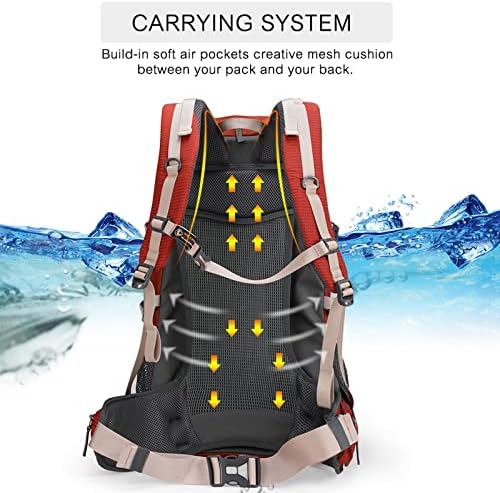 Aoking,Hiking backpack,detachable airflow mesh board,waterproof,SOS whistle,with rain cover