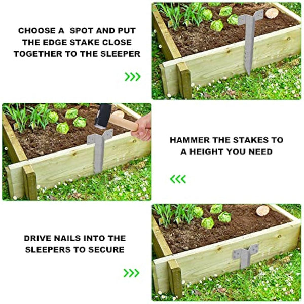 Dijia 20 Pack Railway Sleepers Brackets- Heavy Duty Sleeper Stakes for Railway Sleepers Garden Pathway Garden Edging Sleepers Fixing, steel