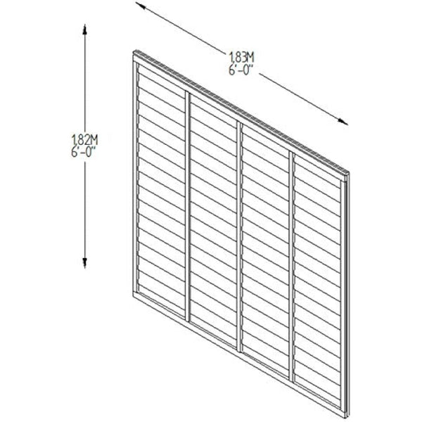 Forest Garden Pressure Treated Superlap Fence Panel 1.83M High (6x6) - Pack of 3