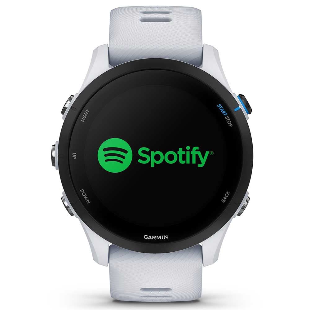 Garmin Forerunner 255 Music GPS 46mm Running Smartwatch, Lightweight, Music Storage, Advanced Training & Insights, Safety & Tracking Features, up to 14 days Battery Life, Whitestone