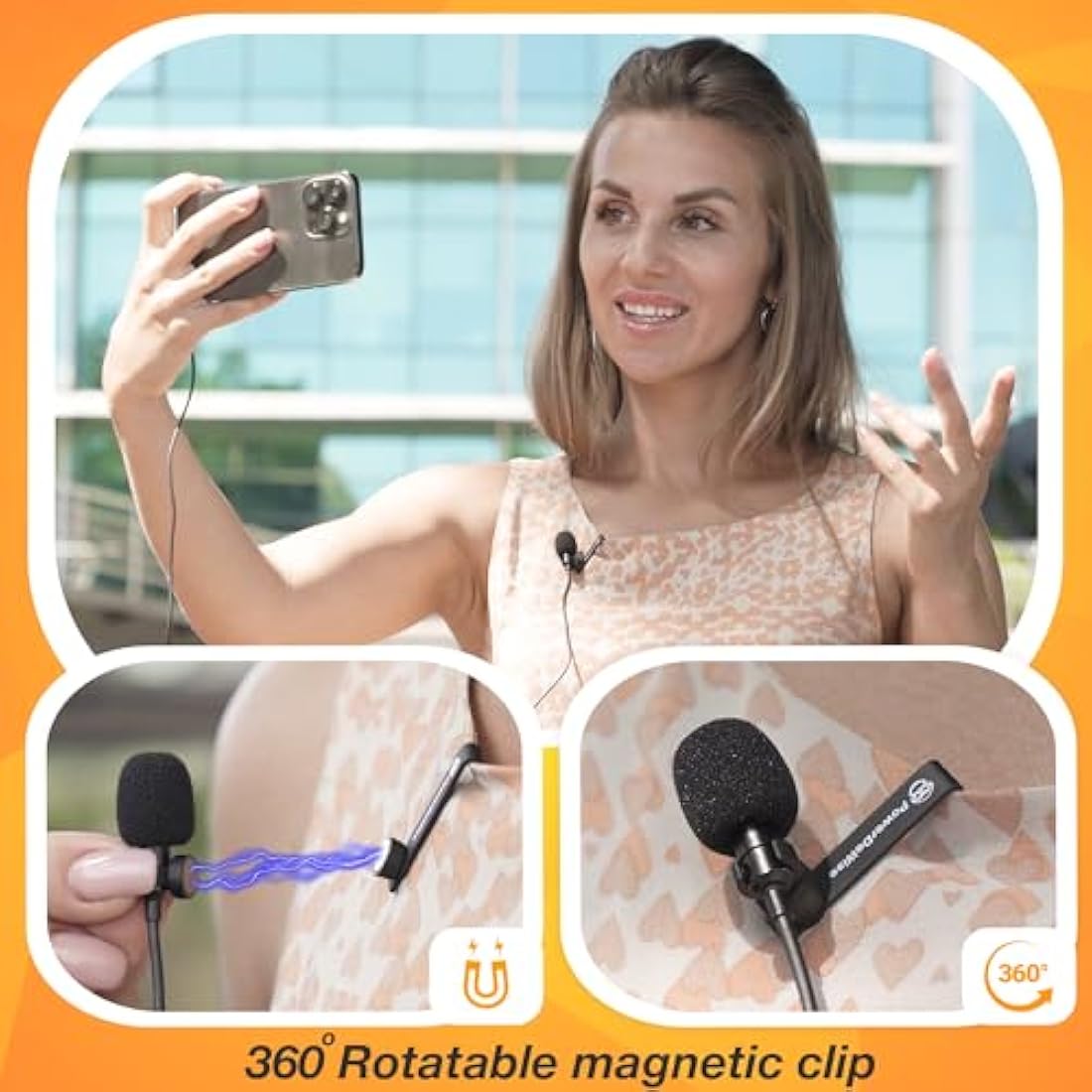 Professional Grade 3.5mm Lavalier Lapel Microphone - Perfect for ASMR Recording Video with iPhone Phone or Camera - Tiny Shirt Microphone with Easy Clip On System