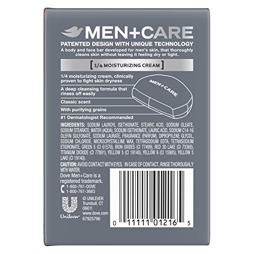 Dove Men+Care Body and Face Bar, Deep Clean 4 oz, 2 Bar