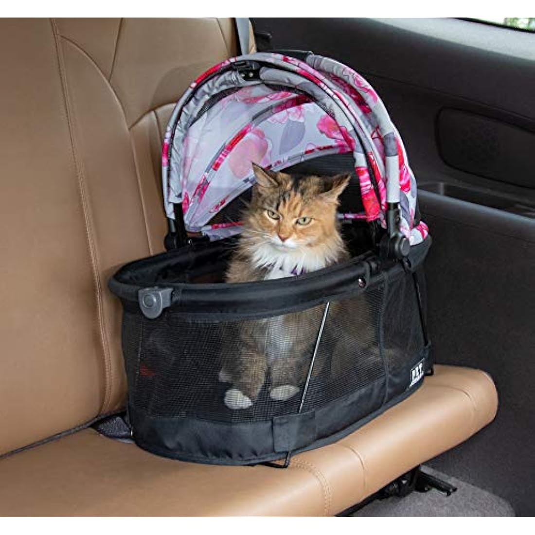 Pet Gear PG1040NZFL View 360 Pet Carrier & Car Seat for Small Dogs & Cats with Mesh Ventilation for Easy Viewing, Floral