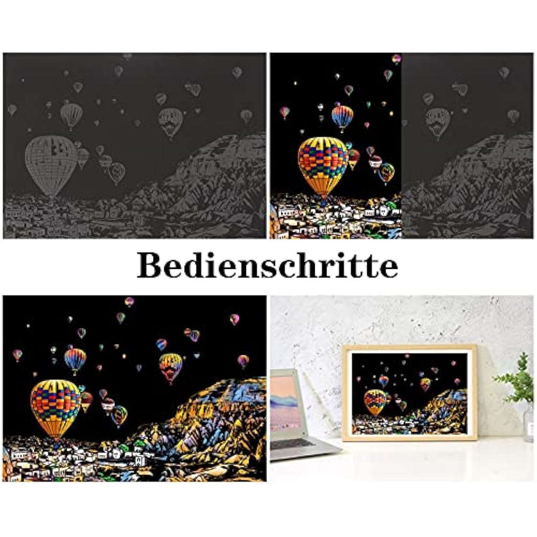 Heyu-Lotus 8pcs Scratch Art Paper Rainbow Painting Sketch City Series Night Art Craft Scratch Scratchboard for Adult and Kids with 5 Tools