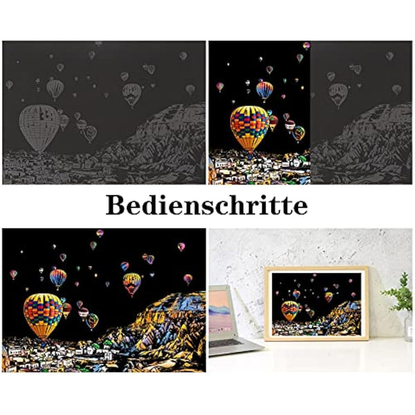 Heyu-Lotus 8pcs Scratch Art Paper Rainbow Painting Sketch City Series Night Art Craft Scratch Scratchboard for Adult and Kids with 5 Tools