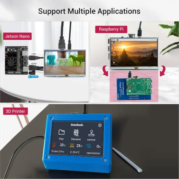 ELECROW For Raspberry Pi Screen, 5 inch Small Monitor 800x480 TFT Touch Screen Monitor Compatible with Raspberry Pi Banana Pi BB Black Windows 7 8 10 Jetson Nano