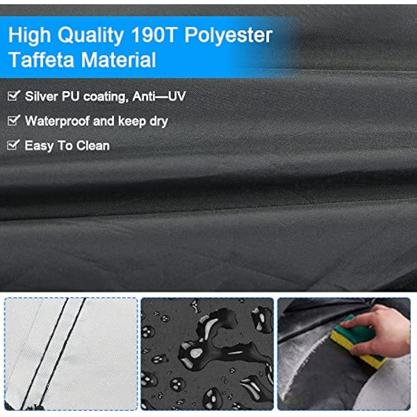 JTDEAL Kettle BBQ Cover Round Barbecue Cover Waterproof Heavy Duty BBQ Cover Windproof Grill Cover Outdoor BBQ Grill Cover with Drawstring and Storage Bag for Weber, Brinkmann,Char Broil (58x77cm)